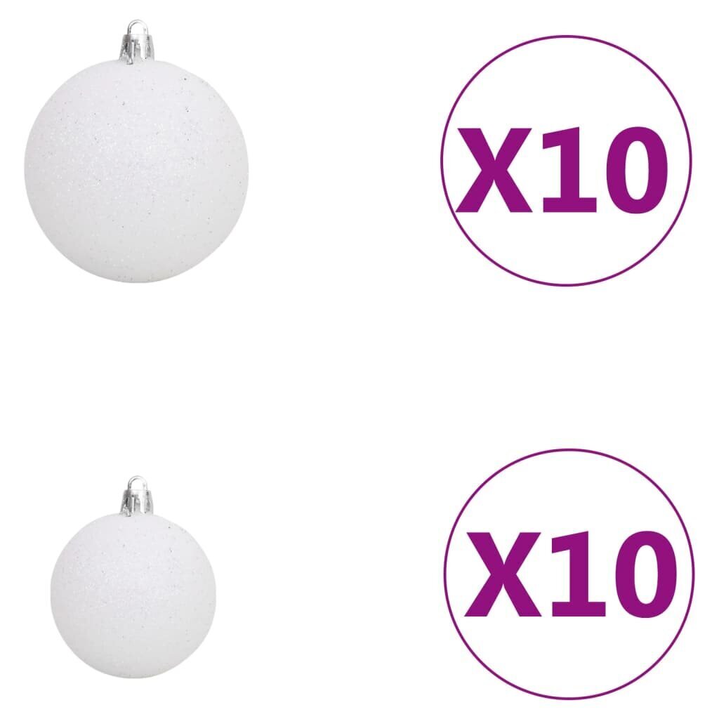 vidaXL Tekojoulukuusi palloilla esivalaistu pinkki 210 cm PVC hinta ja tiedot | Joulukuuset ja kranssit | hobbyhall.fi