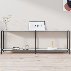 vidaXL Konsolipöytä valkoinen 220x35x75,5 cm karkaistu lasi hinta ja tiedot | Sohvapöydät | hobbyhall.fi