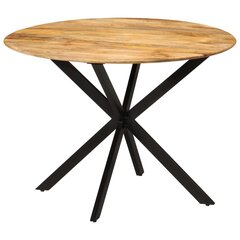 vidaXL Ruokapöytä Ø110x78 cm täysi mangopuu ja teräs hinta ja tiedot | Ruokapöydät | hobbyhall.fi