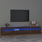 vidaXL TV-taso LED-valoilla ruskea tammi 240x35x40 cm hinta ja tiedot | TV-tasot | hobbyhall.fi