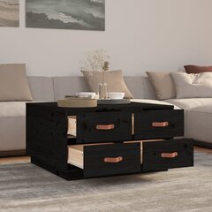 vidaXL Sohvapöytä musta 80x80x45 cm täysi mänty hinta ja tiedot | Sohvapöydät | hobbyhall.fi