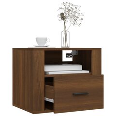 vidaXL Seinäkiinnitettävät yöpöydät 2 kpl ruskea tammi 50x36x40 cm hinta ja tiedot | Yöpöydät | hobbyhall.fi