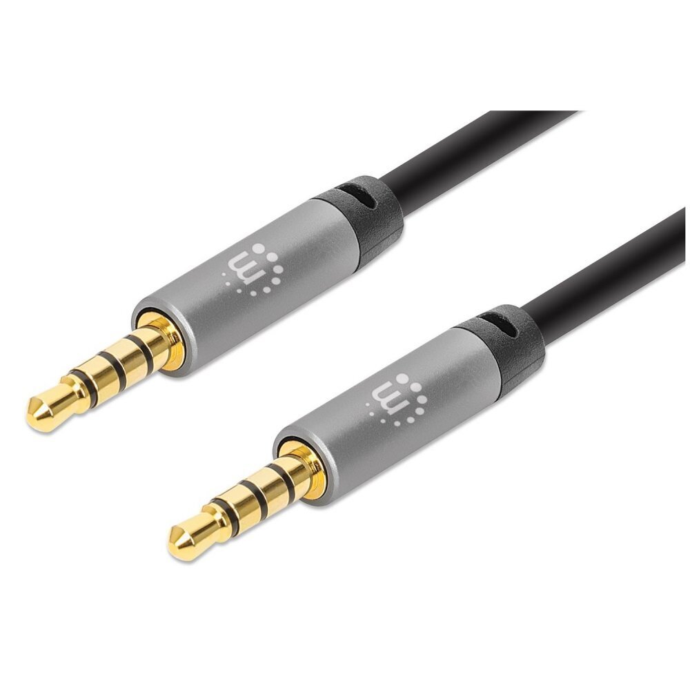 Manhattan AUX Audio Stereo Mini Jack 3.5mm TRRS 2m hinta ja tiedot | Puhelinkaapelit | hobbyhall.fi