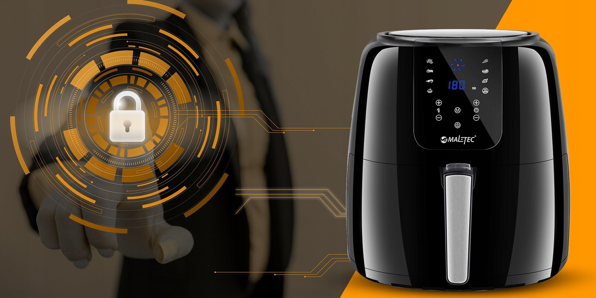 Maltec AirFryer XL 1800W 8L hinta ja tiedot | Airfryerit ja friteerauskeittimet | hobbyhall.fi