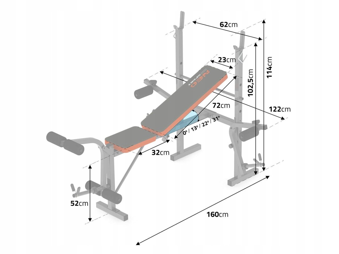 Harjoituspenkki Neo-Sport NS-201 hinta ja tiedot | Treenipenkit | hobbyhall.fi