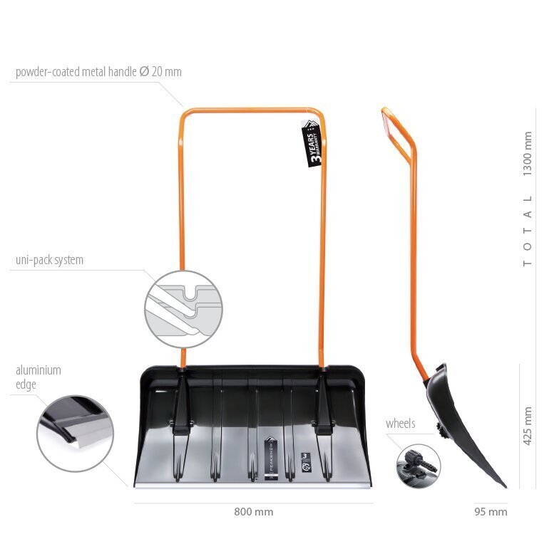 Lumiaura Prosperplast SNOW RIDER. hinta ja tiedot | Lumilapiot ja lumikolat | hobbyhall.fi