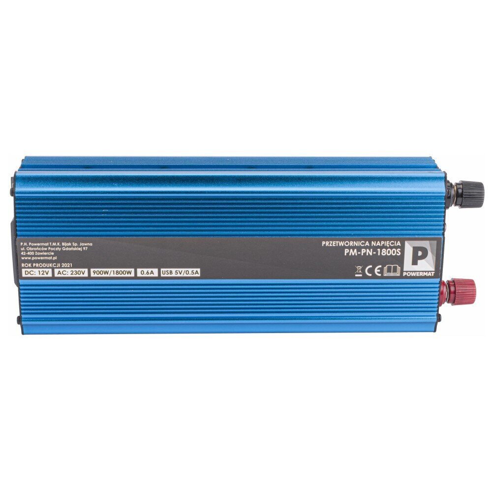 Jännitteenmuunnin/muunnin Powermat, 12V 1800W hinta ja tiedot | Muuntimet ja invertterit | hobbyhall.fi