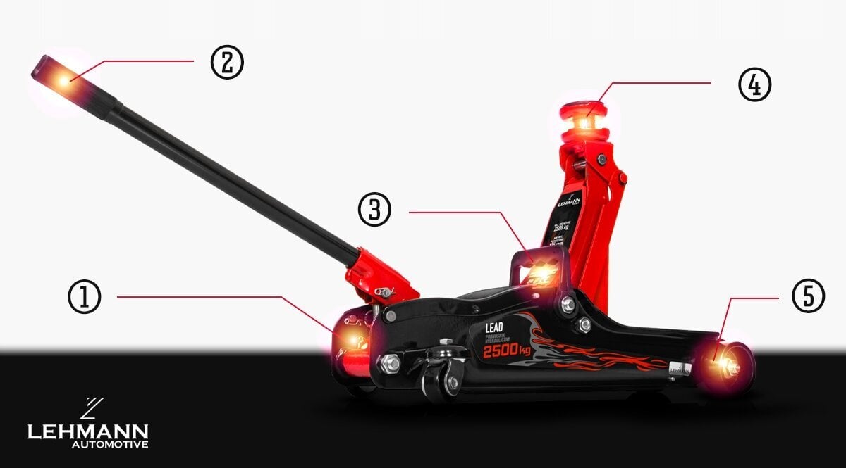 Hydraulinen nostin Lehmann 2.5T hinta ja tiedot | Lisätarvikkeet autoiluun | hobbyhall.fi