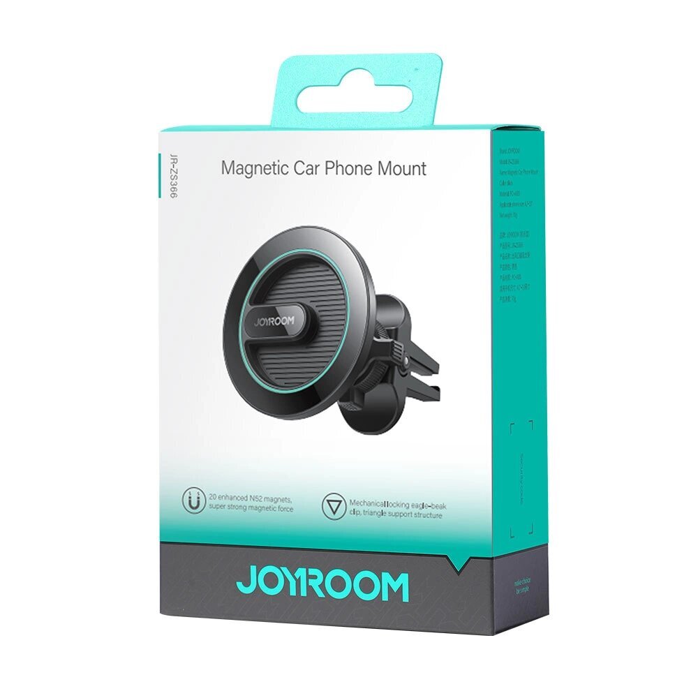 Joyroom auton magneettinen puhelinteline Air Vent Blackille, JR-ZS366 hinta ja tiedot | Puhelintelineet | hobbyhall.fi