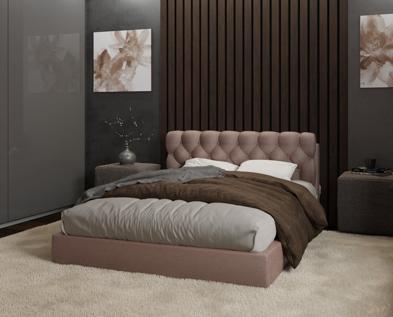Sänky QUEEN, 160x200 cm, ruskea hinta ja tiedot | Sängyt | hobbyhall.fi