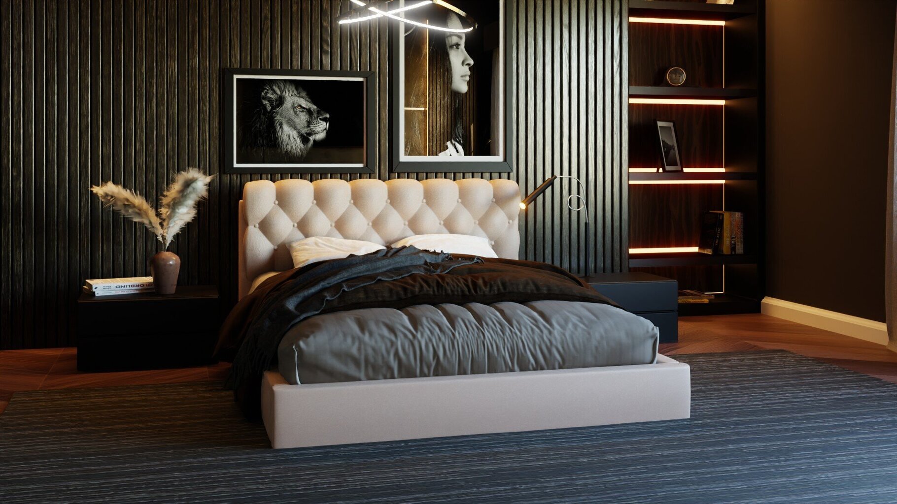 Sänky THRONE, 140x200 cm, beige hinta ja tiedot | Sängyt | hobbyhall.fi