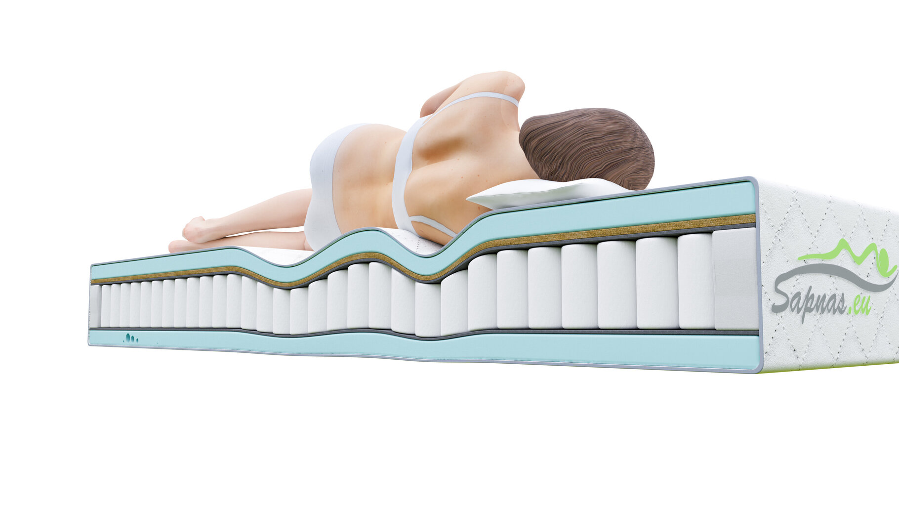 Sänky THRONE + SAPNAS 2 XL, 160x200 cm, valkoinen hinta ja tiedot | Sängyt | hobbyhall.fi