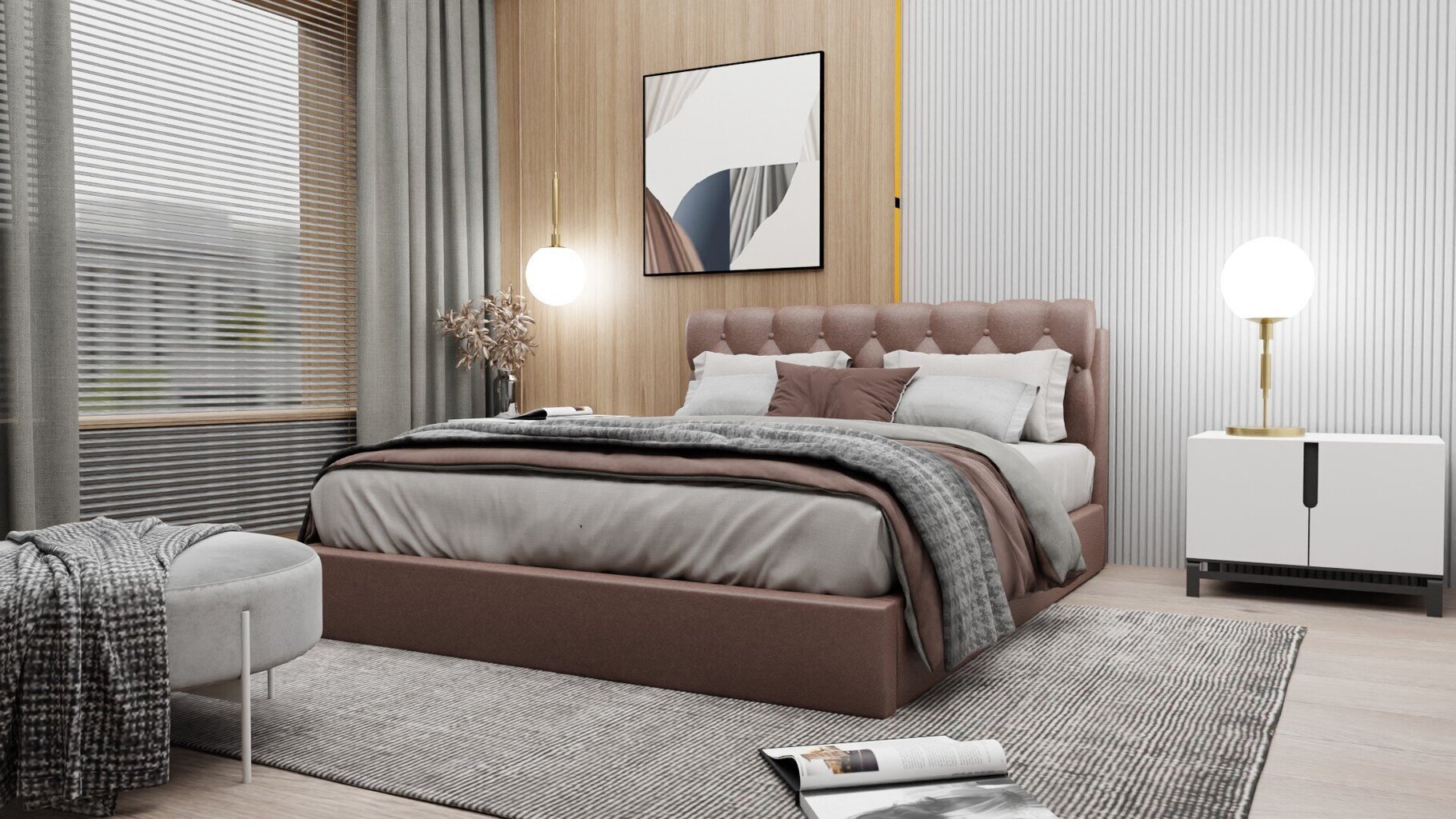 Sänky DINASTY, 160x200 cm, ruskea hinta ja tiedot | Sängyt | hobbyhall.fi
