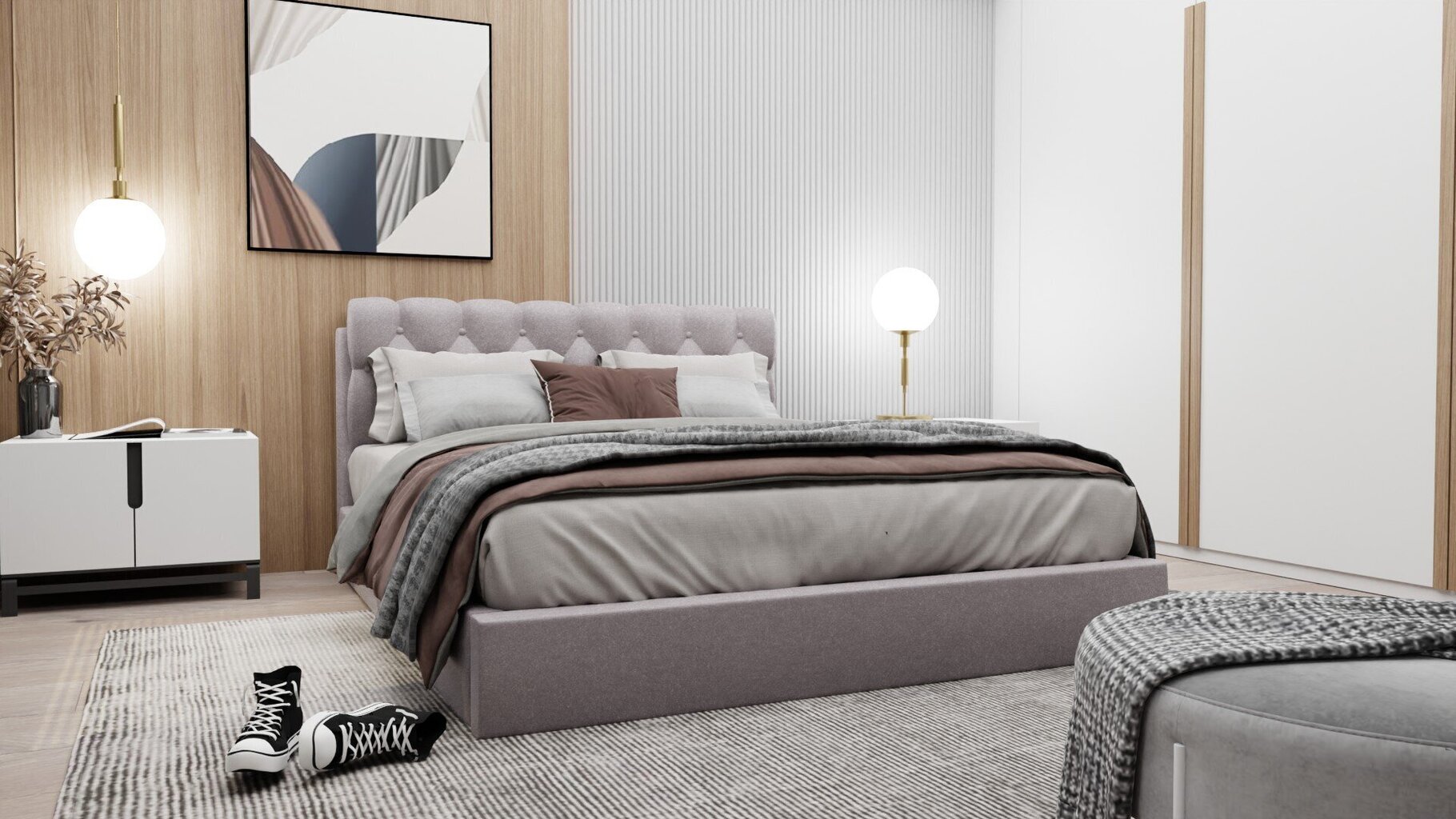 Sänky DINASTY + SAPNAS 2 XL, 160x200 cm, harmaa hinta ja tiedot | Sängyt | hobbyhall.fi