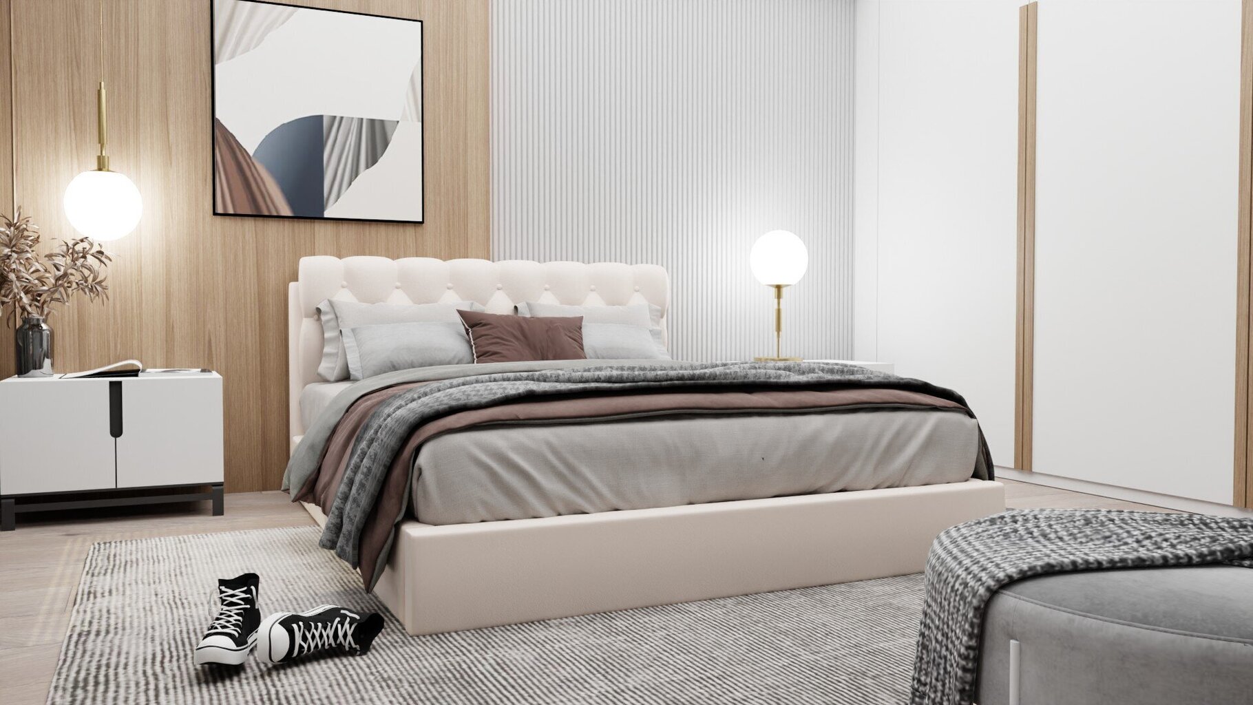 Sänky DINASTY + SAPNAS 2 XL, 120x200 cm, valkoinen hinta ja tiedot | Sängyt | hobbyhall.fi