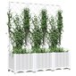 vidaXL Kukkalaatikko säleiköllä valkoinen 120x40x136 cm PP hinta ja tiedot | Istutusruukut ja minikasvihuoneet | hobbyhall.fi