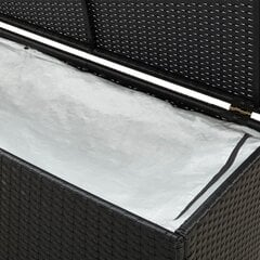 vidaXL Puutarhan säilytyslaatikko polyrottinki 200x50x60 cm musta hinta ja tiedot | Kompostorit ja jäteastiat | hobbyhall.fi
