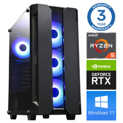 INTOP Ryzen 5 5600X 16GB 250SSD M.2 NVME+2TB RTX3050 6GB WIN11 hinta ja tiedot | Pöytätietokoneet | hobbyhall.fi