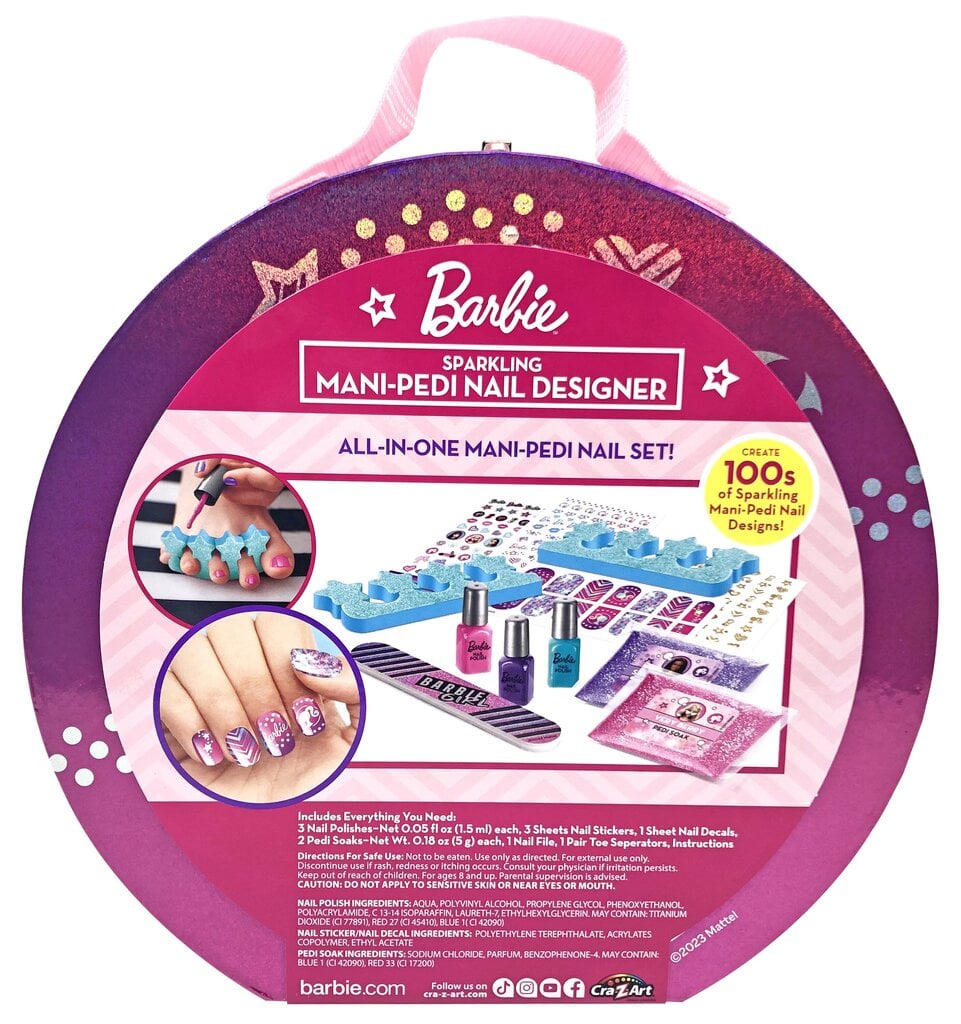 BARBIE Mani-Pedi Designer setti Sparkling hinta ja tiedot | Lasten ja äitiysajan kosmetiikka | hobbyhall.fi