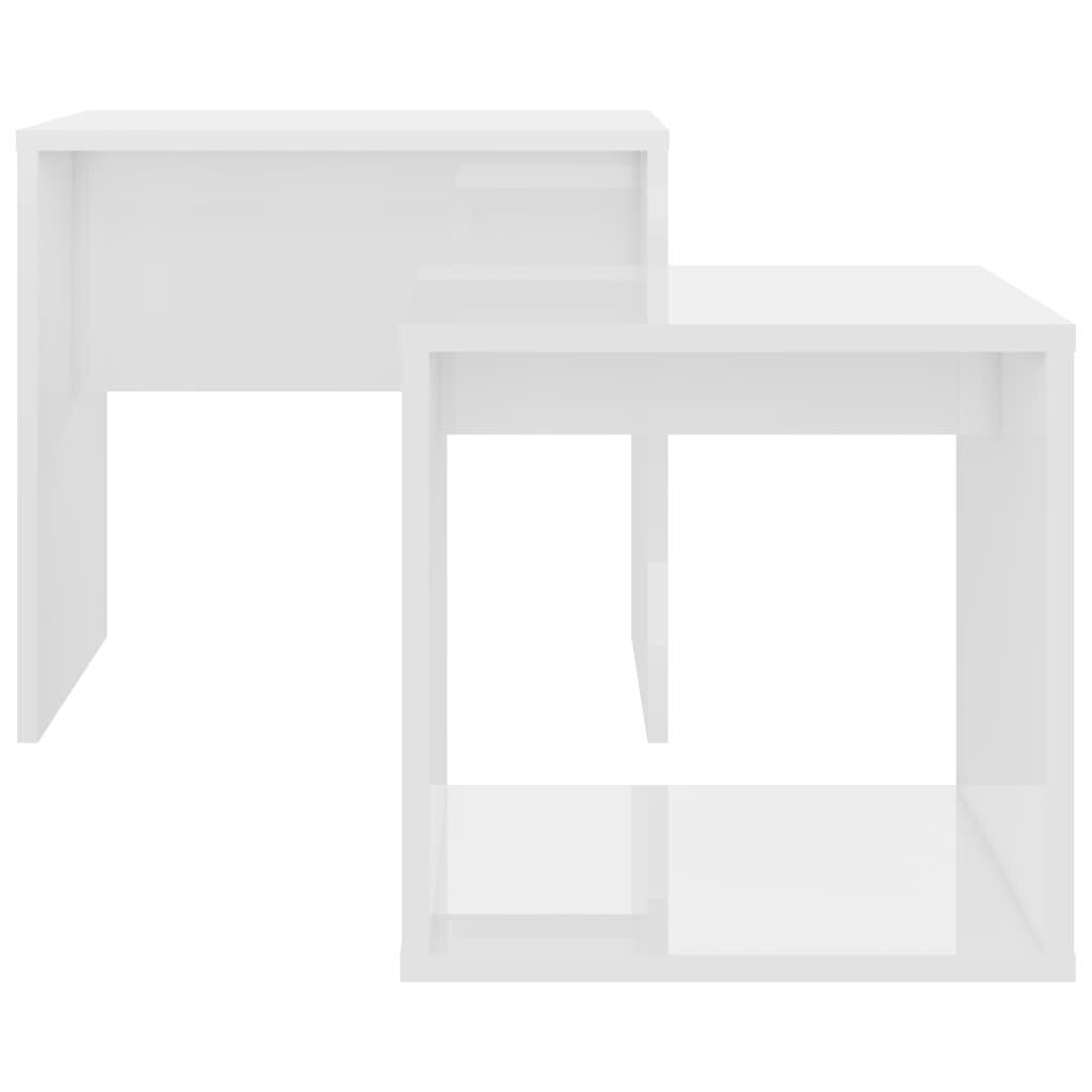 vidaXL Sohvapöytäsarja korkeakiilto valkoinen 48x30x45 cm lastulevy hinta ja tiedot | Sohvapöydät | hobbyhall.fi
