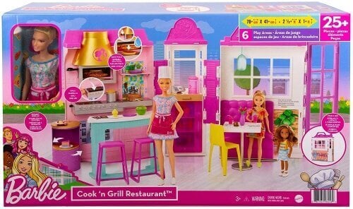Barbie Cook and Grill Restaurant setti hinta ja tiedot | Tyttöjen lelut | hobbyhall.fi