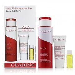 Clarins Beautiful Body vartalonhoitosetti: selluliittia ehkäisevä tuote 200 ml + kuorinta 30 ml + vartaloöljy 10 ml hinta ja tiedot | Selluliittia ehkäisevät tuotteet | hobbyhall.fi