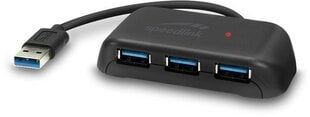 Speedlink USB -keskitin Snappy Evo 4-porttinen (SL-140109-BK) hinta ja tiedot | Kannettavien tietokoneiden lisätarvikkeet | hobbyhall.fi