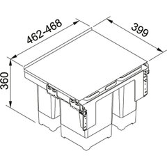 Franke jäteastia Sorter Garbo 50-3, 2 x 12l + 24l hinta ja tiedot | Roska-astiat | hobbyhall.fi