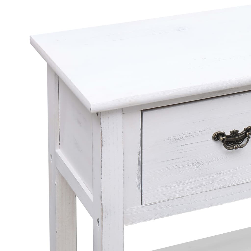 vidaXL Sivupöytä antiikkityylinen valkoinen 115x30x76 cm puu hinta ja tiedot | Olohuoneen kaapit ja lipastot | hobbyhall.fi