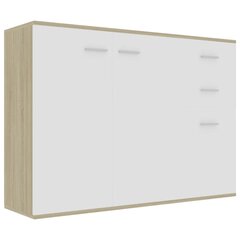 vidaXL Senkki valkoinen ja Sonoma-tammi 105x30x75 cm lastulevy hinta ja tiedot | Olohuoneen kaapit ja lipastot | hobbyhall.fi