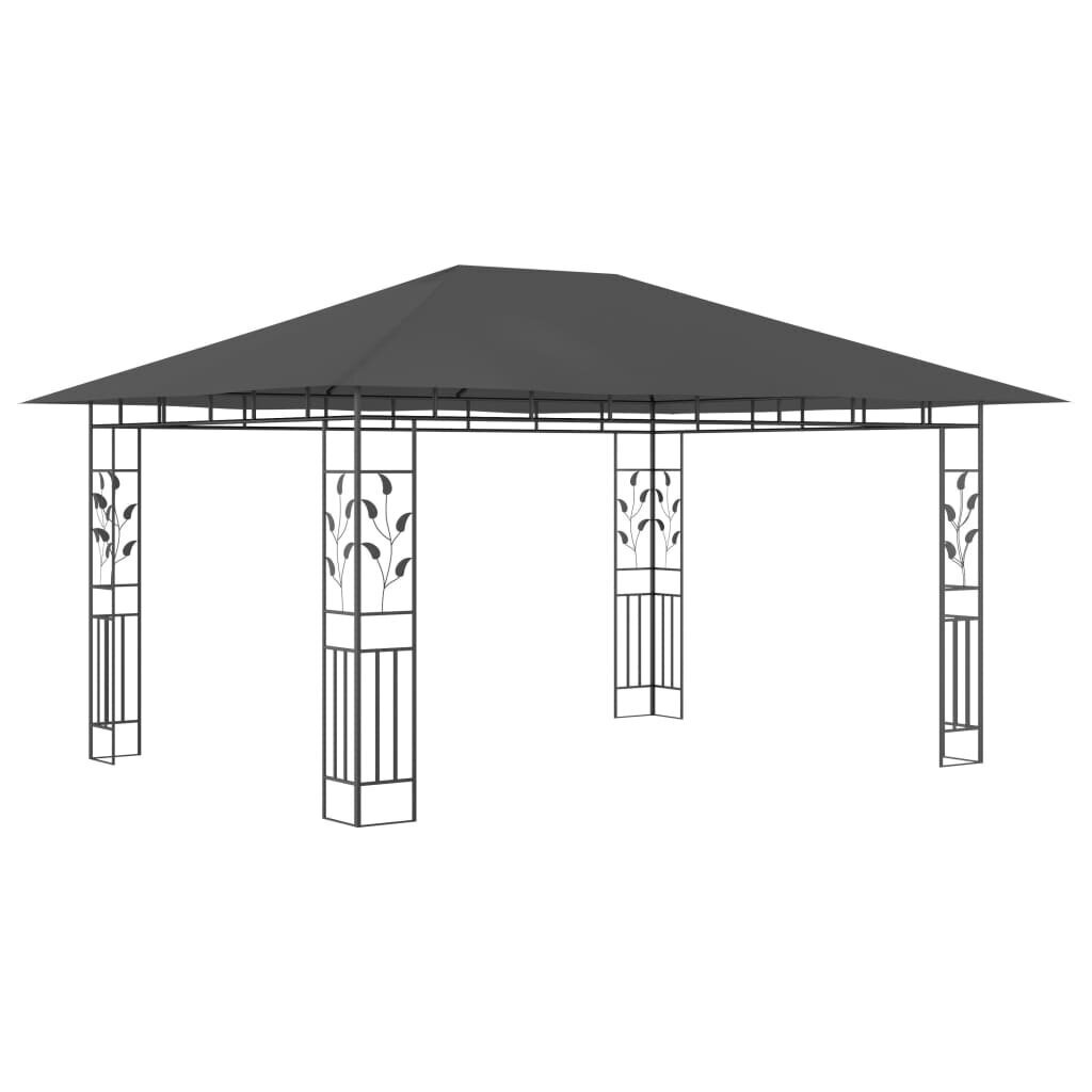 vidaXL Huvimaja hyttysverkolla 4x3x2,73 m antrasiitti 180 g/m² hinta ja tiedot | Puutarhapaviljongit | hobbyhall.fi