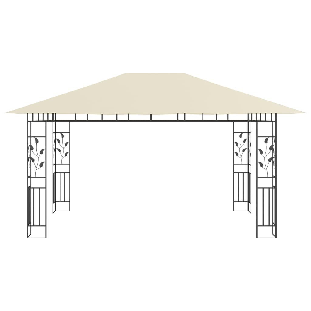 vidaXL Huvimaja hyttysverkolla 4x3x2,73 m kerma 180 g/m² hinta ja tiedot | Puutarhapaviljongit | hobbyhall.fi