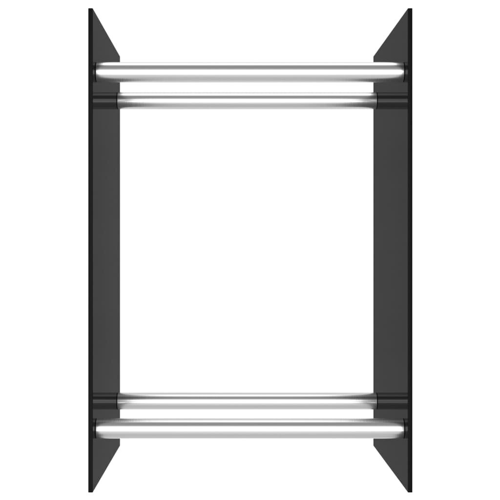 vidaXL Polttopuuteline musta 40x35x60 cm lasi hinta ja tiedot | Takka- ja uunitarvikkeet | hobbyhall.fi