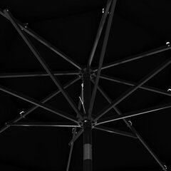 vidaXL 3-tasoinen aurinkovarjo alumiinitanko musta 3 m hinta ja tiedot | Aurinkovarjot ja markiisit | hobbyhall.fi