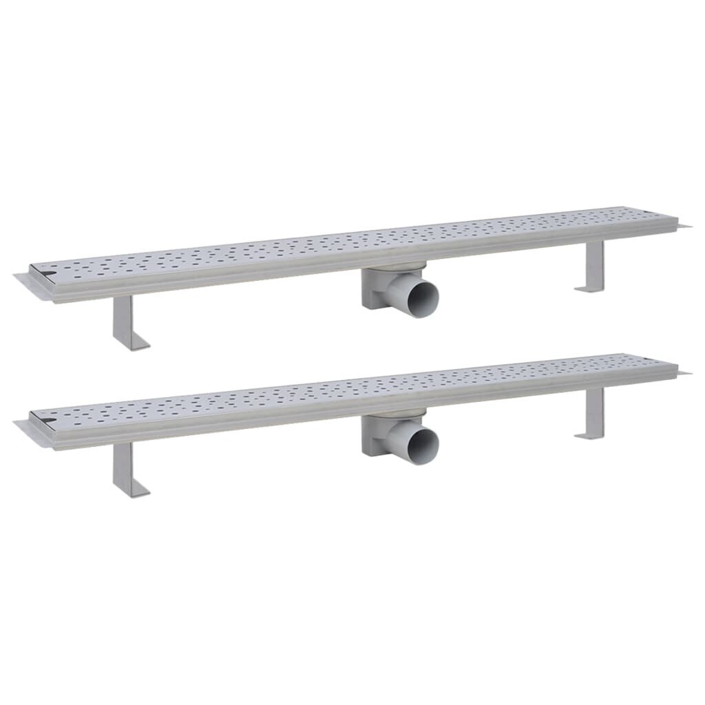 vidaXL Lineaarinen suihkukaivo 2kpl kupla 930x140 mm ruostumaton teräs hinta ja tiedot | Lattiakaivot | hobbyhall.fi