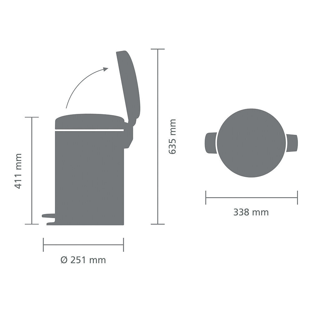 Brabantia NewIcon Poljinroska-astia 12L, Passion Red hinta ja tiedot | Roska-astiat | hobbyhall.fi