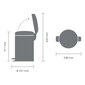 Brabantia NewIcon Poljinroska-astia 12L, Metallic Grey hinta ja tiedot | Roska-astiat | hobbyhall.fi