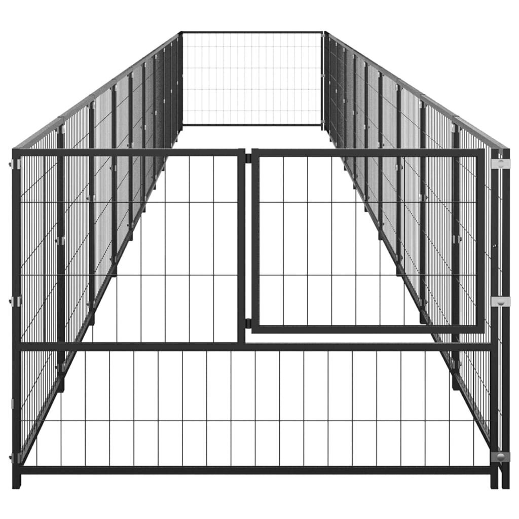 vidaXL Koiranhäkki musta 10 m² teräs hinta ja tiedot | Pedit ja pesät | hobbyhall.fi