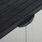 vidaXL Puutarhan varastokaappi 1 hyllyllä harmaa ja musta 68x40x85 cm hinta ja tiedot | Piharakennukset | hobbyhall.fi