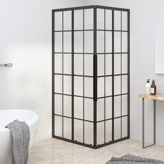 vidaXL Suihkukaappi huurrettu ESG 80x70x180 cm musta hinta ja tiedot | Suihkukaapit ja suihkunurkat | hobbyhall.fi