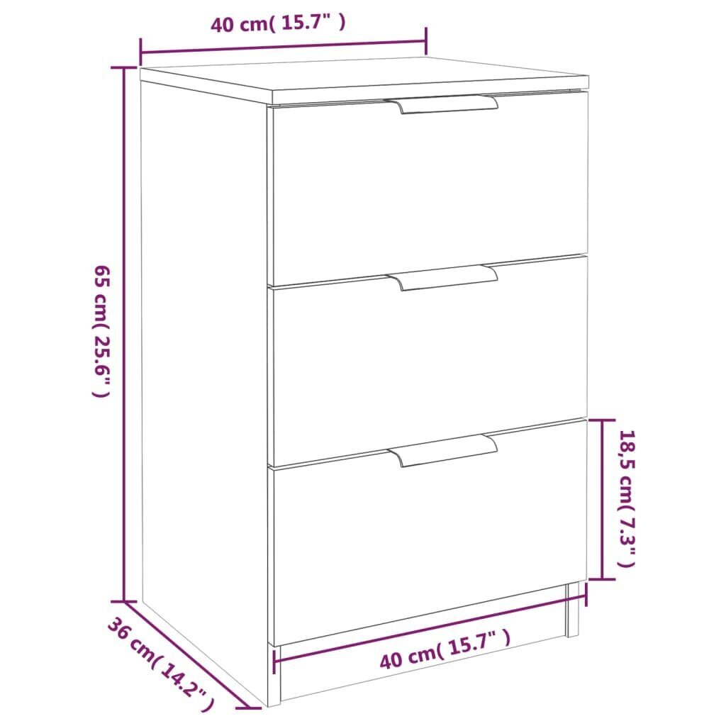 vidaXL Yöpöytä Sonoma-tammi 40x36x65 cm hinta ja tiedot | Yöpöydät | hobbyhall.fi