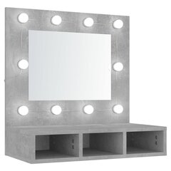 vidaXL Peilikaappi LED-valoilla betoninharmaa 60x31,5x62 cm hinta ja tiedot | Kylpyhuonekaapit | hobbyhall.fi