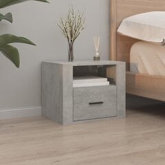 vidaXL Seinäkiinnitettävät yöpöydät 2 kpl betoninharmaa 50x36x40 cm hinta ja tiedot | Yöpöydät | hobbyhall.fi