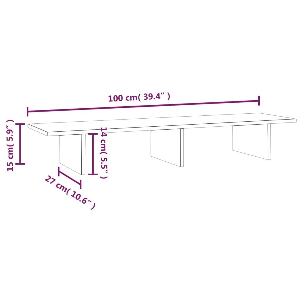 vidaXL Näyttökoroke harmaa 100x27x15 cm täysi mänty hinta ja tiedot | Näyttötelineet | hobbyhall.fi