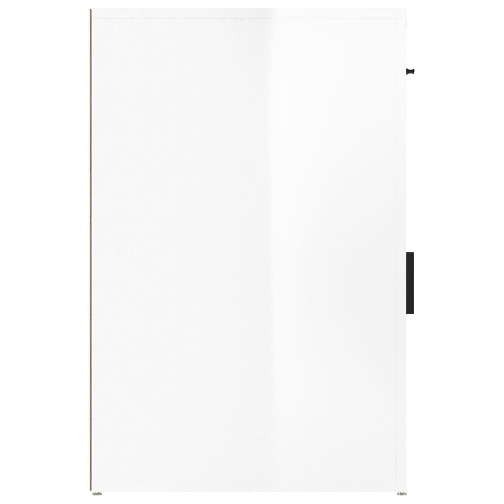 vidaXL Pöytäkaappi korkeakiilto valkoinen 40x49x75 cm tekninen puu hinta ja tiedot | Olohuoneen kaapit ja lipastot | hobbyhall.fi