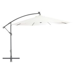vidaXL Aurinkovarjo LED-valoilla ja metallipylväällä 350 cm hiekka hinta ja tiedot | Aurinkovarjot ja markiisit | hobbyhall.fi