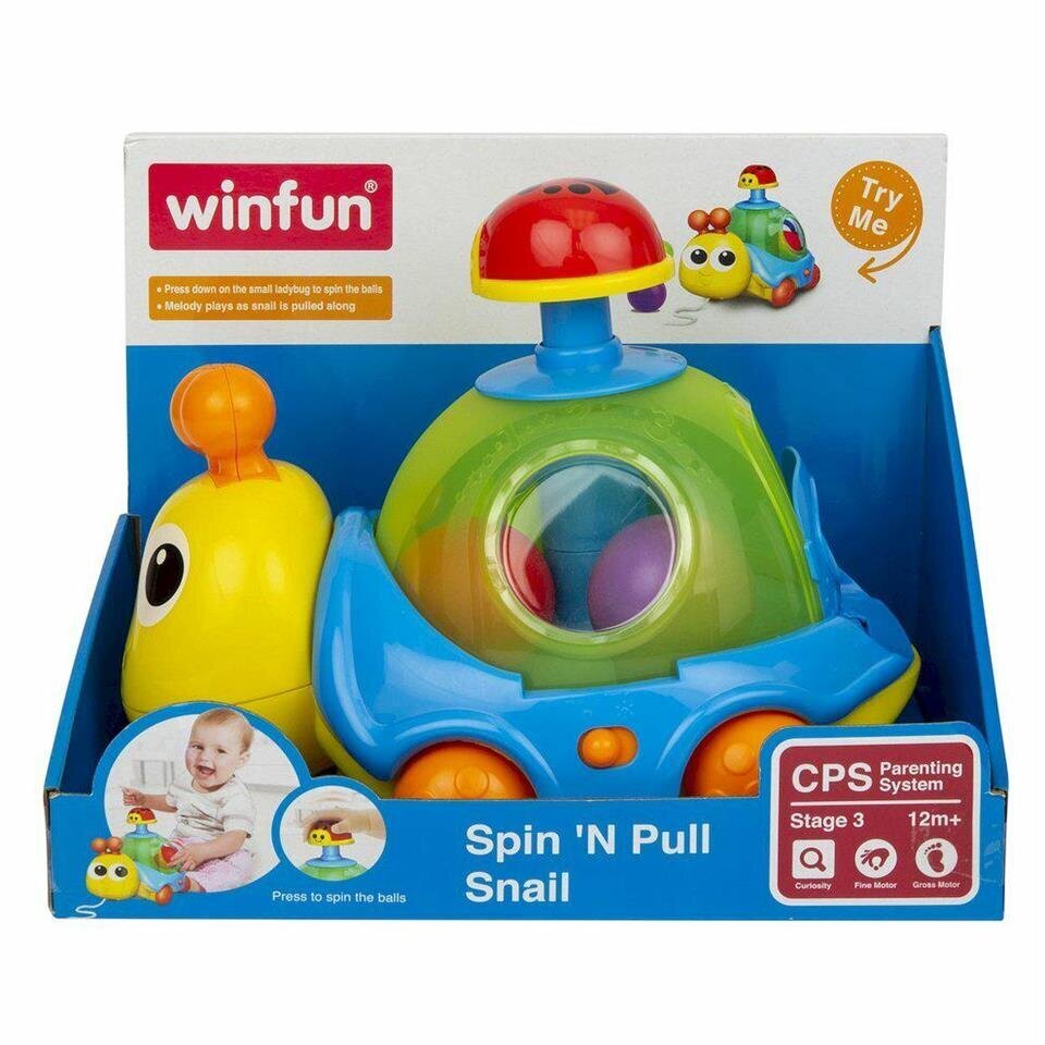 Winfun Spin 'N Pull Snail vedettävä lelu hinta ja tiedot | Vauvan lelut | hobbyhall.fi