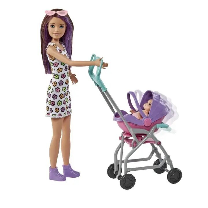 Barbie-nukke lastenvahti kippari vaunu+vauvan setti hinta ja tiedot | Tyttöjen lelut | hobbyhall.fi