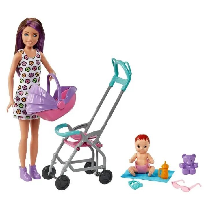 Barbie-nukke lastenvahti kippari vaunu+vauvan setti hinta ja tiedot | Tyttöjen lelut | hobbyhall.fi