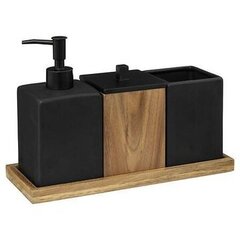 55 Simply Smart -kylpytarvikkeen setti, 4 elementtiä, musta, ruskean ja beigen sävyt hinta ja tiedot | Kylpyhuoneen sisustus | hobbyhall.fi